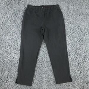Eileen Fisher Faded Black Organic Cotton Pull on Capri Pants, Size M